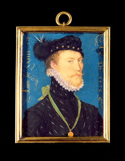 Portret van een onbekende man, 24 jaar oud, 1572 door Nicholas Hilliard