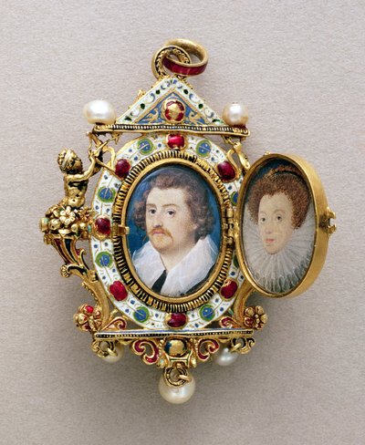 Portretten van onbekende man en vrouw, c.1590 door Nicholas Hilliard