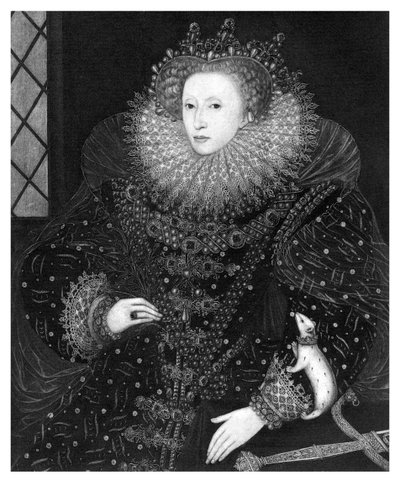 Koningin Elizabeth, Het Hermelijnportret, 1585 door Nicholas Hilliard