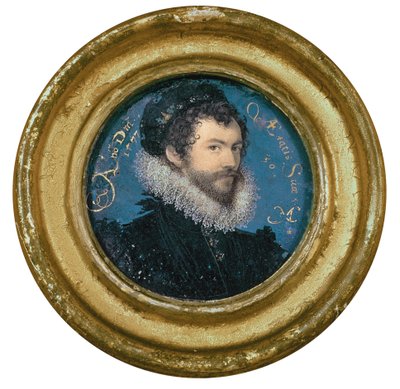 Zelfportret op 30-jarige leeftijd, 1577 door Nicholas Hilliard