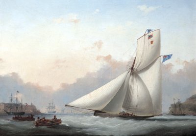 Een Snijjacht in Plymouth Sound door Nicholas Matthews Condy