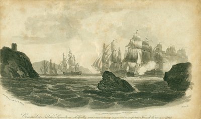 Commodore Nelsons squadron manoeuvreert vaardig tegen een superieure Franse macht in 1795 door Nicholas Pocock