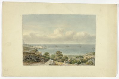 Middellandse Zeegezicht met haven door Nicholas Pocock