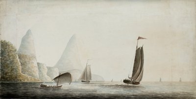 Slaven verschepen bij de Pitons, St. Lucia, ca. 1771 door Nicholas Pocock