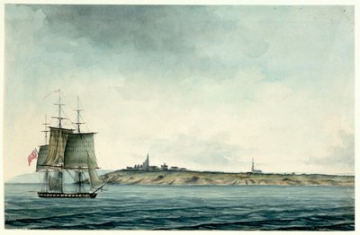 Zesde rang HM schip zeilt langs de Engelse kust door Nicholas Pocock