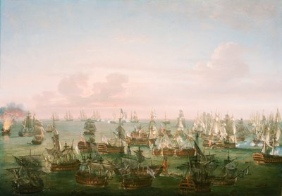 De Slag bij Trafalgar, 21 oktober 1805, einde van de actie, ca. 1808 door Nicholas Pocock