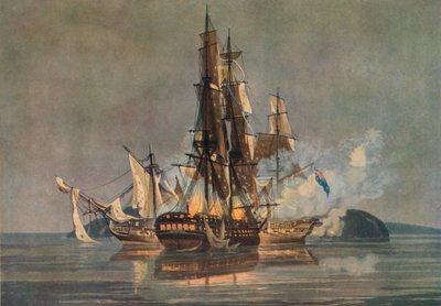De laatste Frans-Britse fregatactie, ca. 1815 door Nicholas Pocock