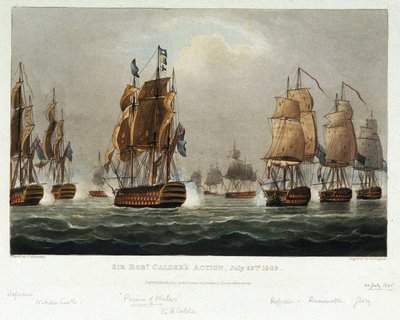 De maritieme manoeuvre van Sir Robert Calder door Nicholas Pocock