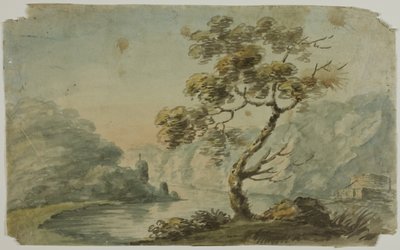 Winderig landschap door Nicholas Pocock