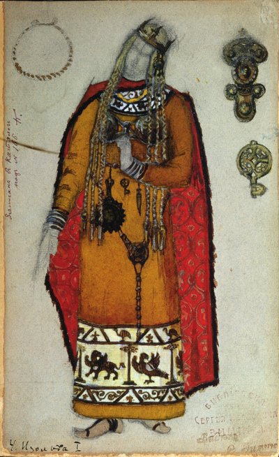 Kostuumontwerp voor "Tristan en Isolde" door Wagner, 1912 door Nicholas Roerich