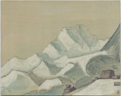 Himalaya boven de Wolken, schets door Nicholas Roerich
