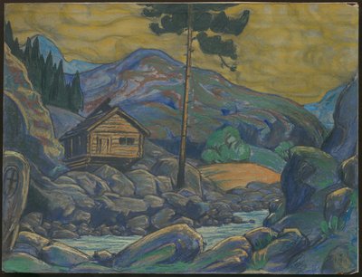 Hut in de bergen, decor voor Ibsens drama Peer Gynt, 1911 door Nicholas Roerich