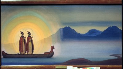 De heiligen Boris en Gleb door Nicholas Roerich
