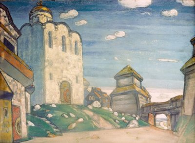 De kathedraal in Putivl door Nicholas Roerich