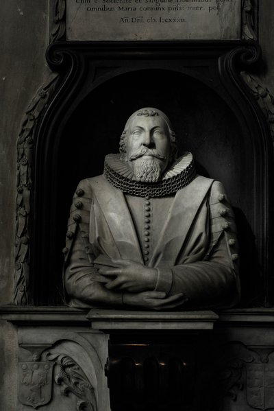 Gedenkteken voor Hugo Barker, 1632 door Nicholas Stone