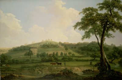 Uitzicht op Oakage Hall, Colwich door Nicholas Thomas Dall