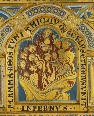 De verdoemden in de hel, van het altaar van Verdun ... door Nicholas of Verdun