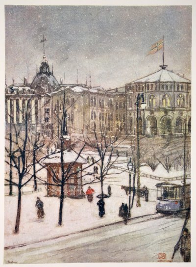 Het Parlement (Storthing), Christiania, 1905 door Nico Jungman
