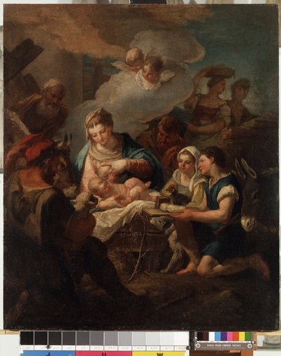 Aanbidding van het Christuskind door Nicolò Grassi