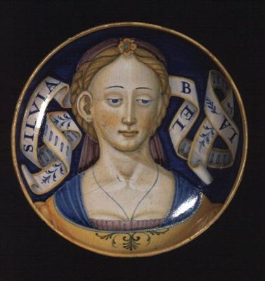 Maiolica Coppa, uit de Belle donne-serie, 1525 door Nicolò Pellipario