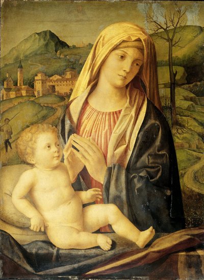 Maagd en kind door Nicolò Rondinello (attributed to)