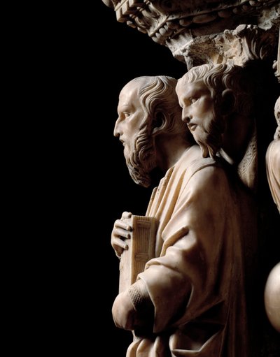 Gotische kunst: een profeet met een boek (detail) door Nicola Pisano