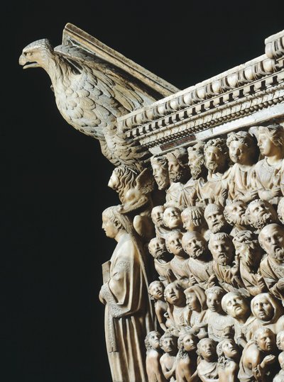 Pergamon of Preekstoel (detail), Siena-kathedraal, Toscane, 1265-1269 door Nicola Pisano