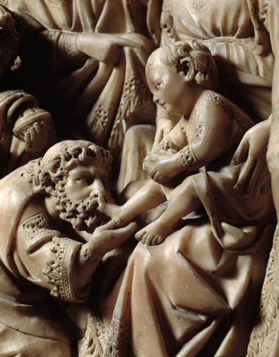 De reis en aanbidding van de wijzen, detail van de Preekstoel door Nicola Pisano