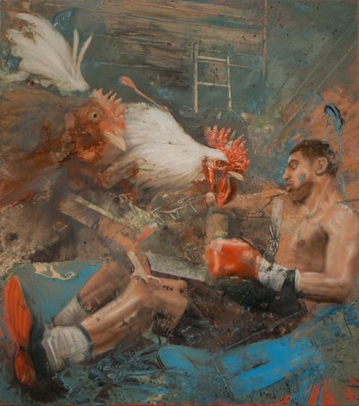 Bokser met hanen, 2018 door Nicola Pucci