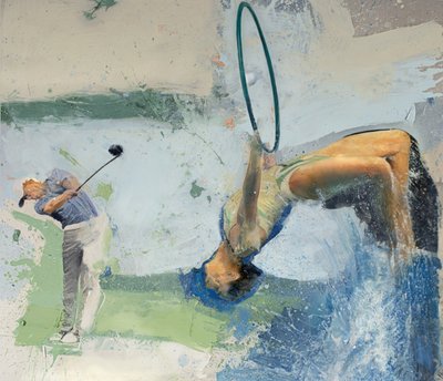 Golfer met duiker en hoepel, 2023 door Nicola Pucci