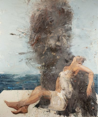 Vrouw met hond II, 2021 door Nicola Pucci