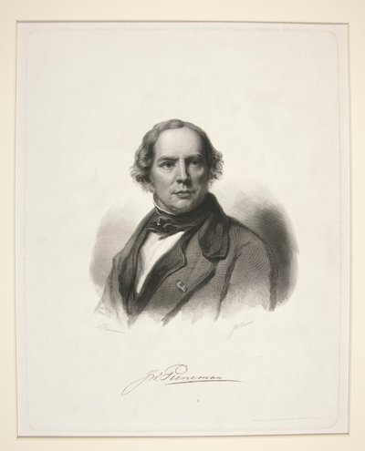 Portret van J.W. Pieneman door Nicolaas Pieneman