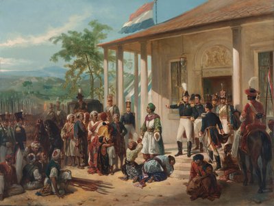 De overgave van Prins Dipo Negoro aan Generaal De Kock door Nicolaas Pieneman