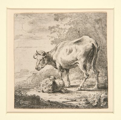 De Set van de Koeien, met de Melkmeid door Nicolaes Berchem