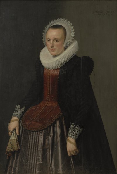 Portret van een dame door Nicolaes Eliasz. Pickenoy