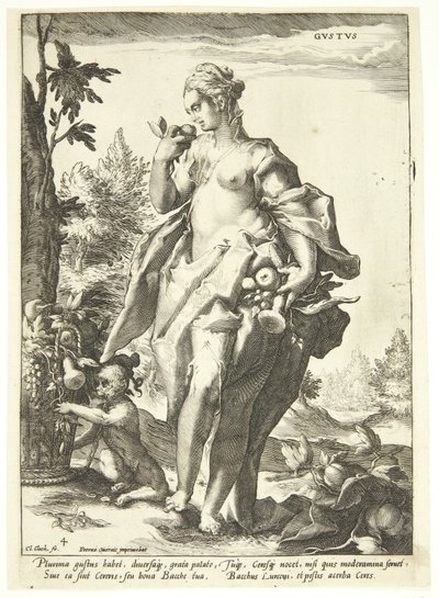 De smaakzin door Nicolaes Jansz. Clock