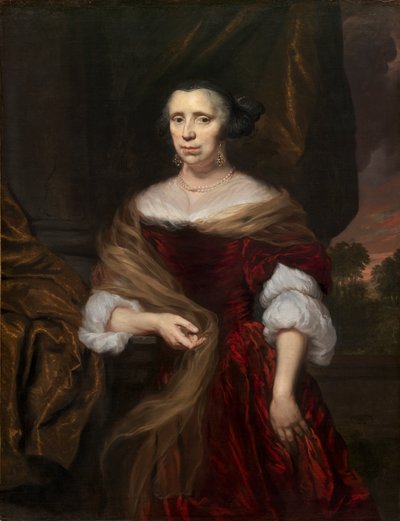 Portret van een dame door Nicolaes Maes