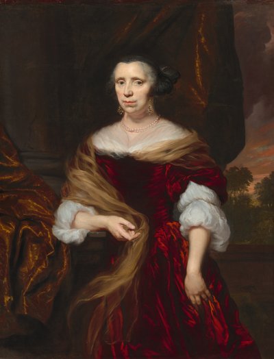 Portret van een dame door Nicolaes Maes