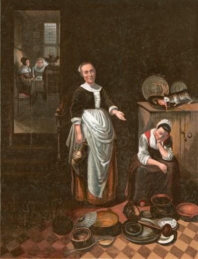 De luie dienstmeid door Nicolaes Maes