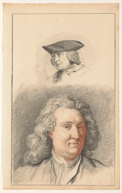 Twee manskoppen door Nicolaes Muys