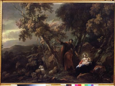 Rust tijdens de vlucht naar Egypte door Nicolaes Pietersz. Berchem