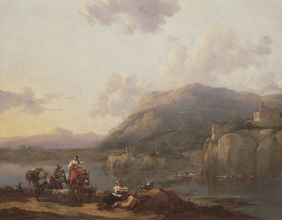 Muilezeldrijver bij een Voorde door Nicolaes Pietersz. Berchem