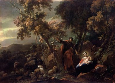 Rust tijdens de vlucht naar Egypte, 17e eeuw door Nicolaes Pietersz. Berchem