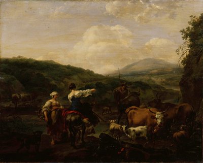 Vee op een wattering plek door Nicolaes Pieterszoon Berchem
