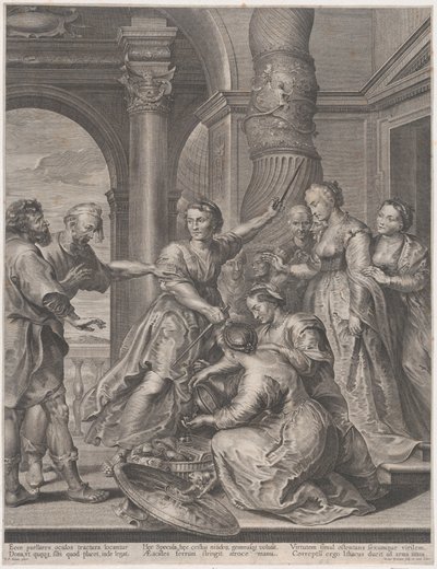 Achilles en de dochters van Lycomedes door Nicolaes Ryckmans
