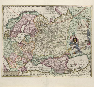 Kaart van Rusland, tweede helft van de 17e eeuw door Nicolaes Visscher
