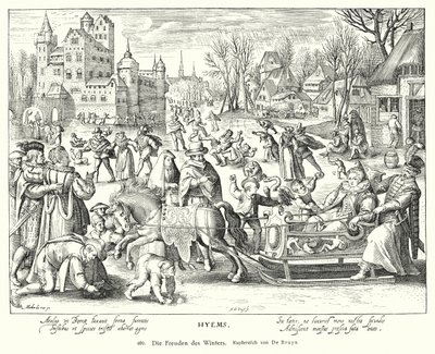 Wintervreugden door Nicolaes de (after) Bruyn