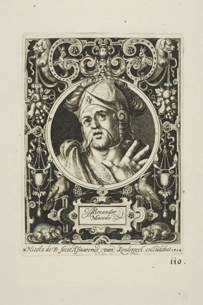 Alexander de Grote, plaat twee uit De Negen Waardes door Nicolaes de Bruyn