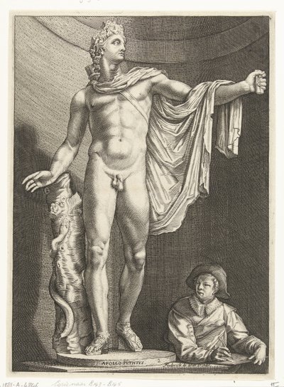 Apollo Belvedere Drie antieke beelden te Rome naar Goltzius (serie) door Nicolaes de Bruyn