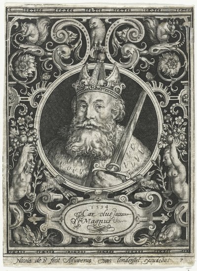 Karel de Grote, koning der Franken door Nicolaes de Bruyn